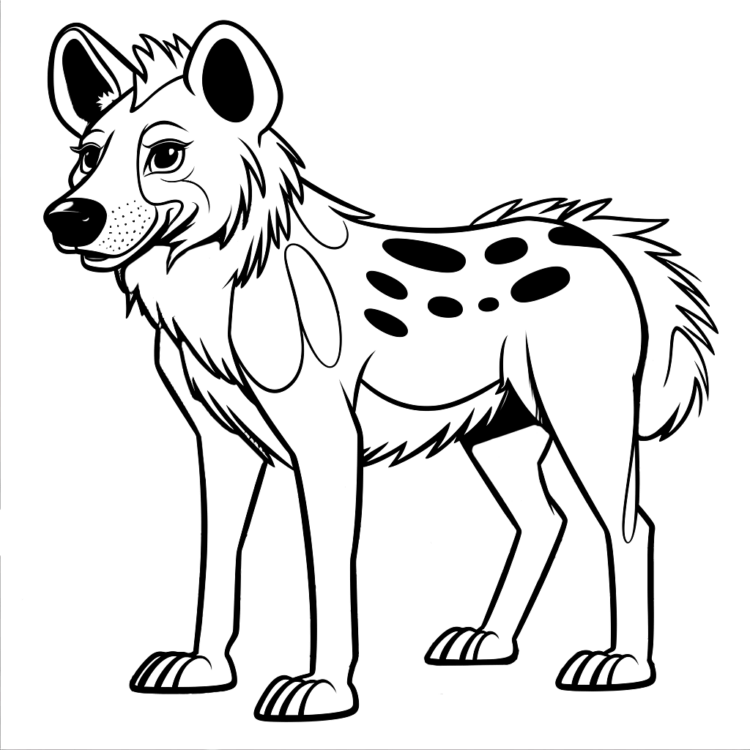 Coloring picture hyena