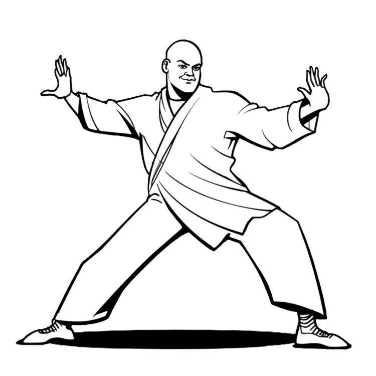 Ausmalbild Krieger Pose Yoga