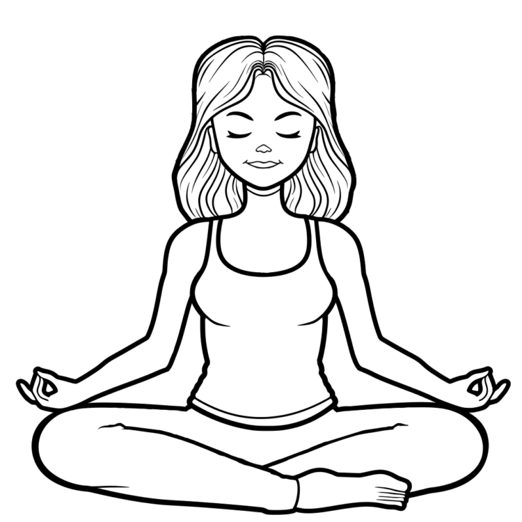 Coloring picture Lotus Yoga
