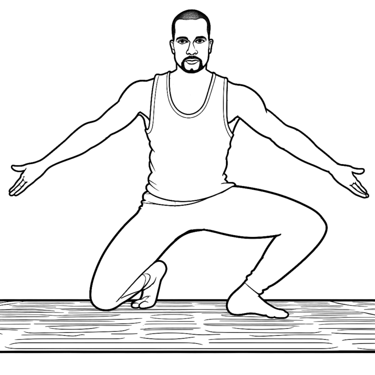 Coloring picture man and yoga