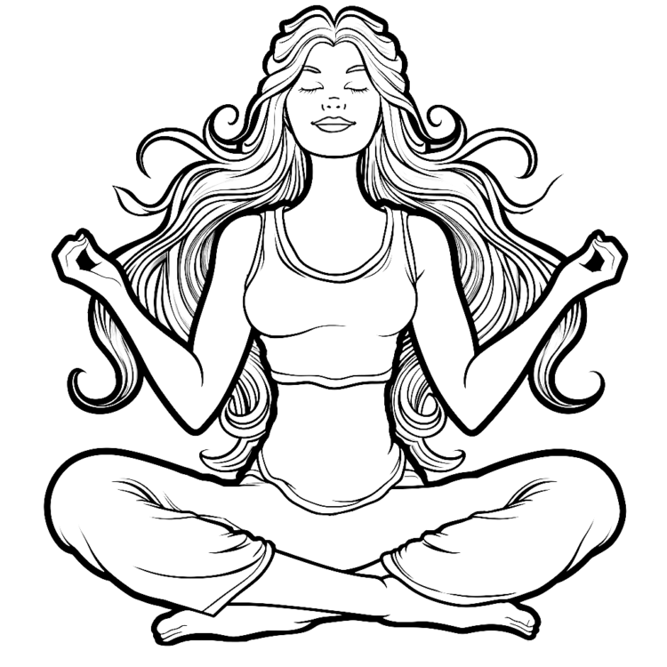 Coloring picture meditation moment