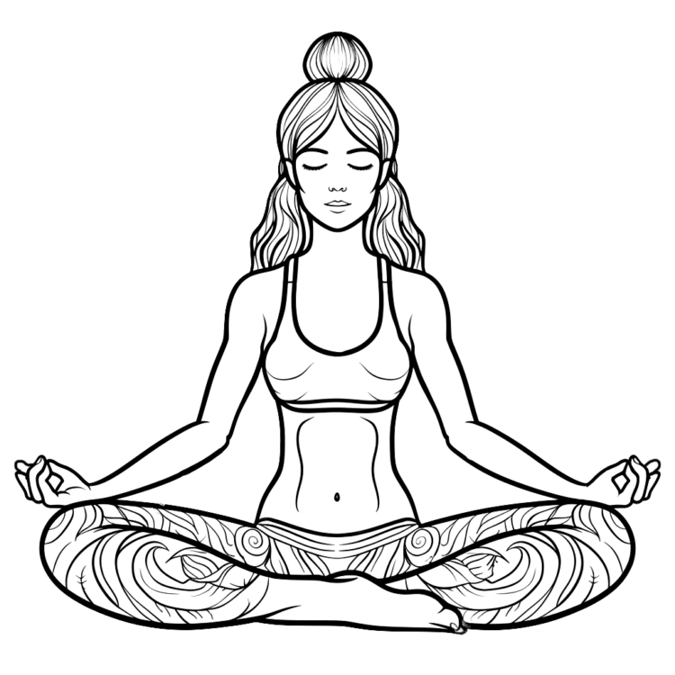 Coloring picture meditation seeker