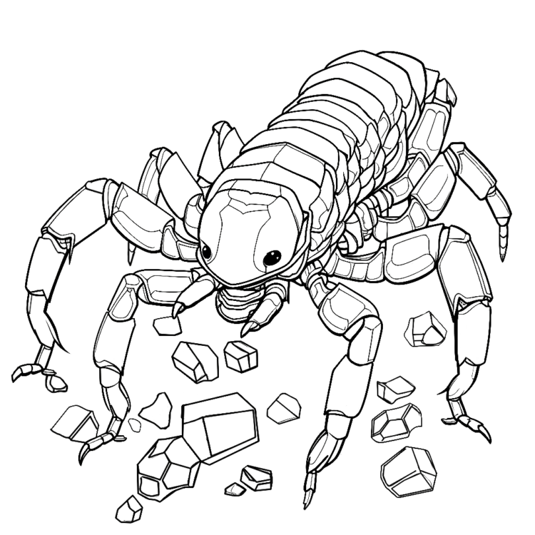 Dibujo para colorear escorpión rayo de luna
