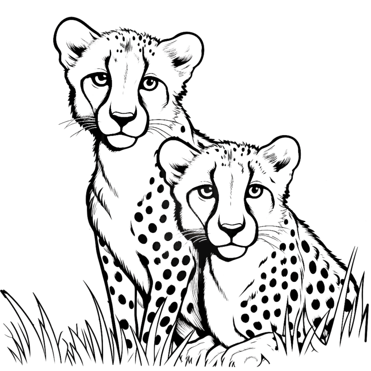 Dibujo para colorear gatos de presa