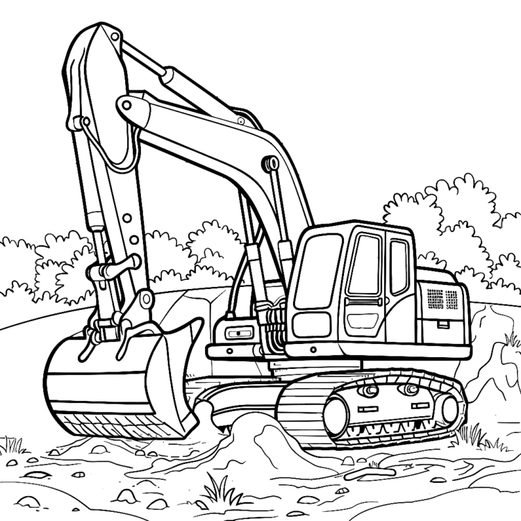 Dibujo para colorear Excavadora robusta