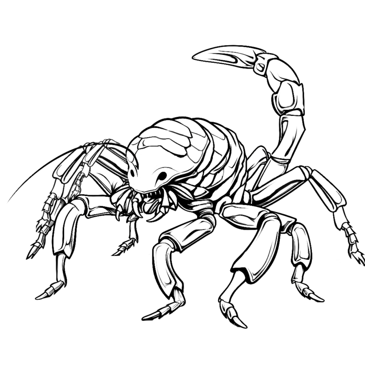 Dibujo para colorear escorpión rojo