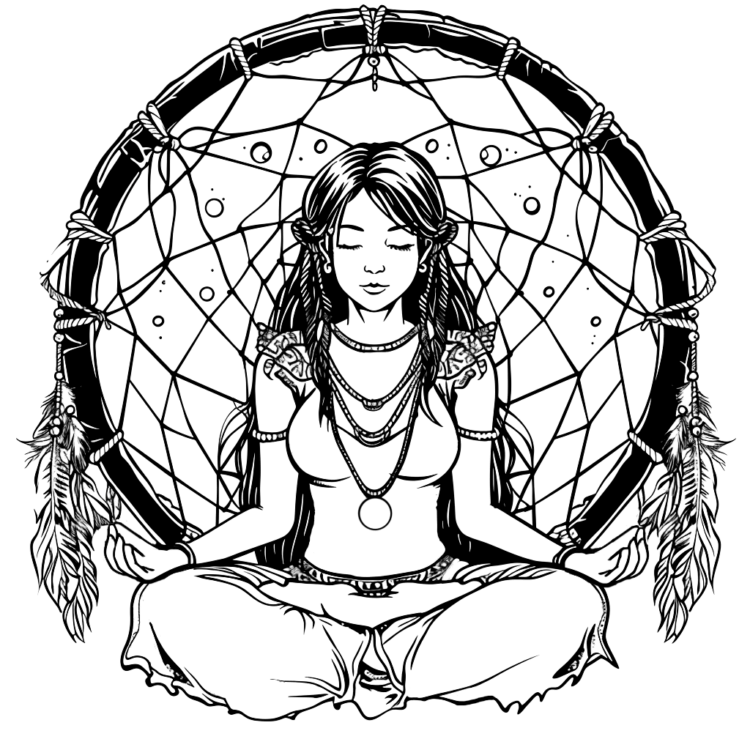 Ausmalbild Ruhige Meditation
