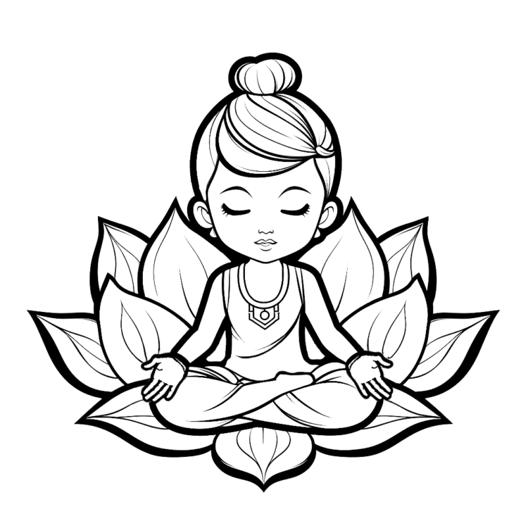 Ausmalbild Stille Meditation