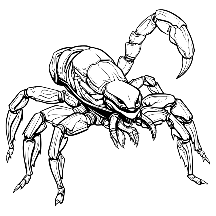 Ausmalbild Tödlicher Skorpion
