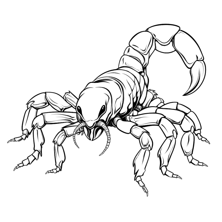Ausmalbild Verspielter Skorpion