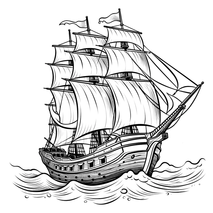 Ausmalbild Voyager-Schiff