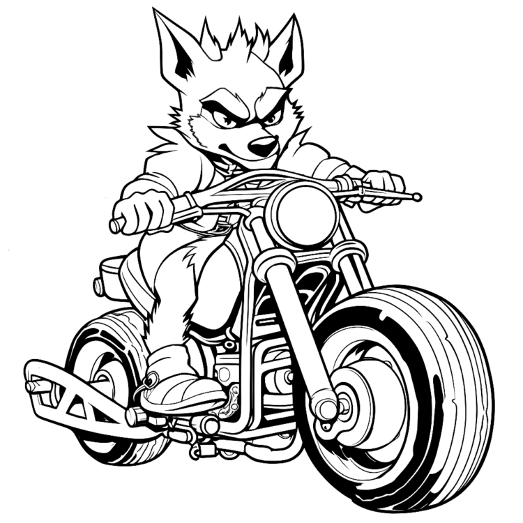 Dibujo para colorear hiena errante
