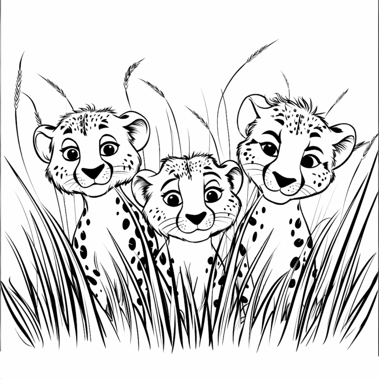 Wild cheetah coloring page