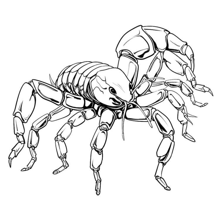 Ausmalbild Wüstenforscher Skorpion