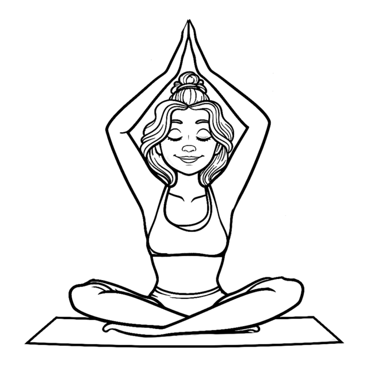 Coloring picture meditate yoga