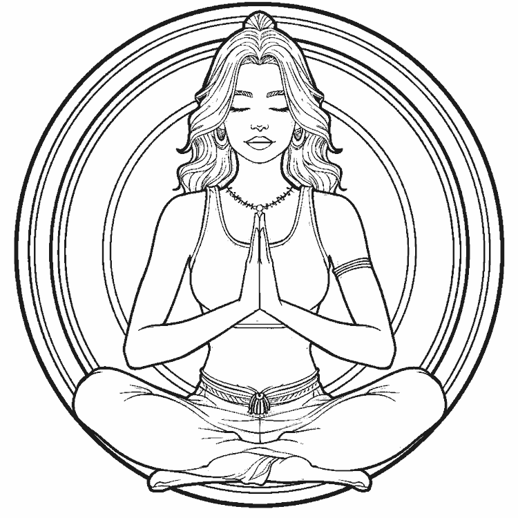 Ausmalbild Zen-Meditation