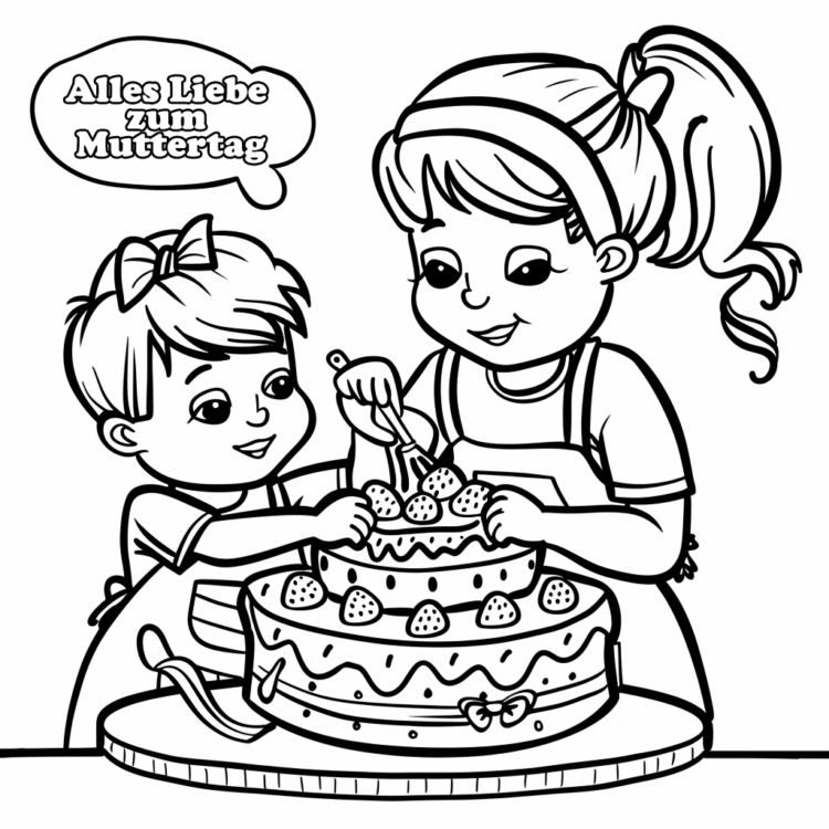 Coloring picture All the best for Mother's Day