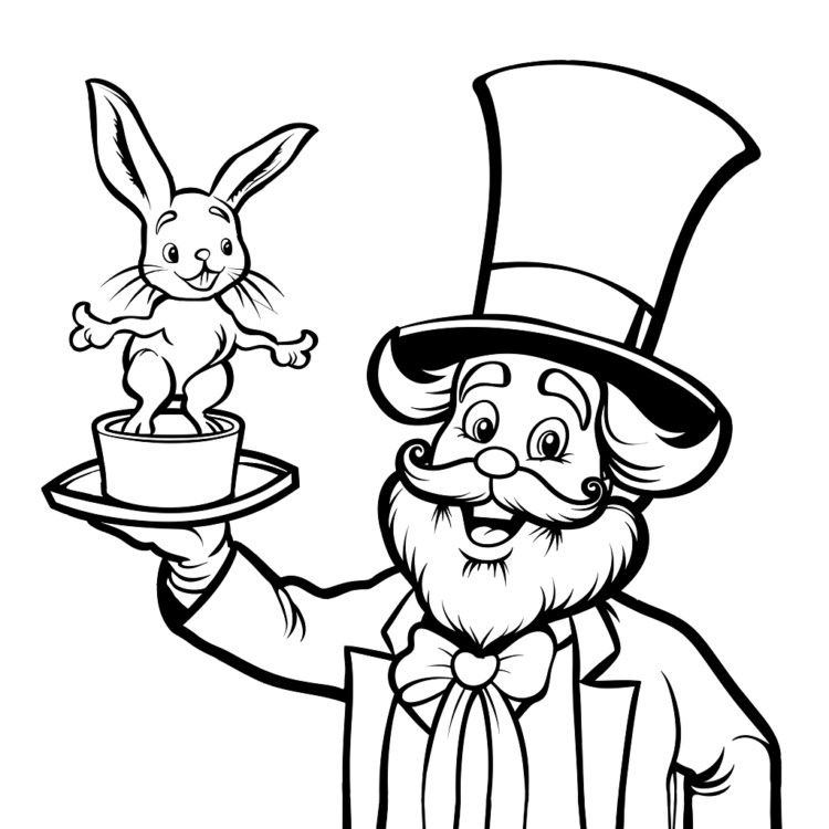 Dibujo para colorear mago brillante
