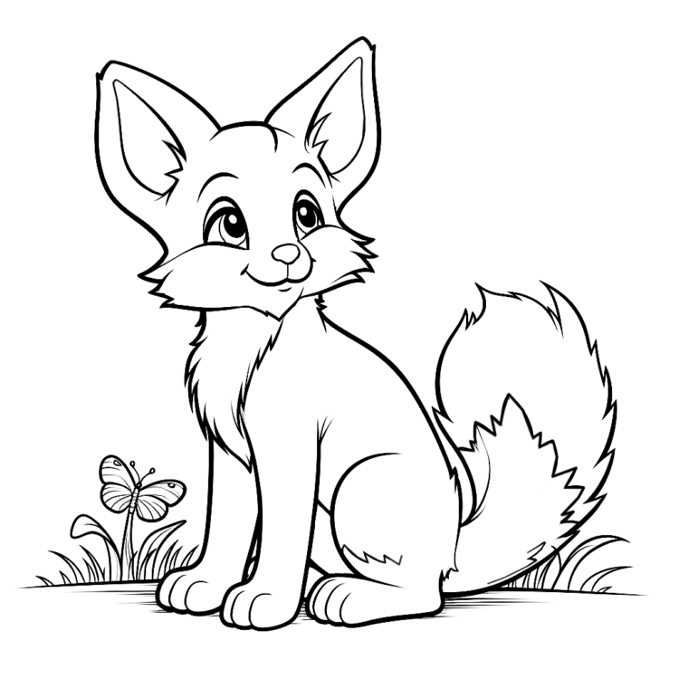 Dibujo para colorear cola peluda