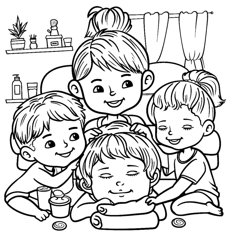 Dibujo para colorear amor de familia