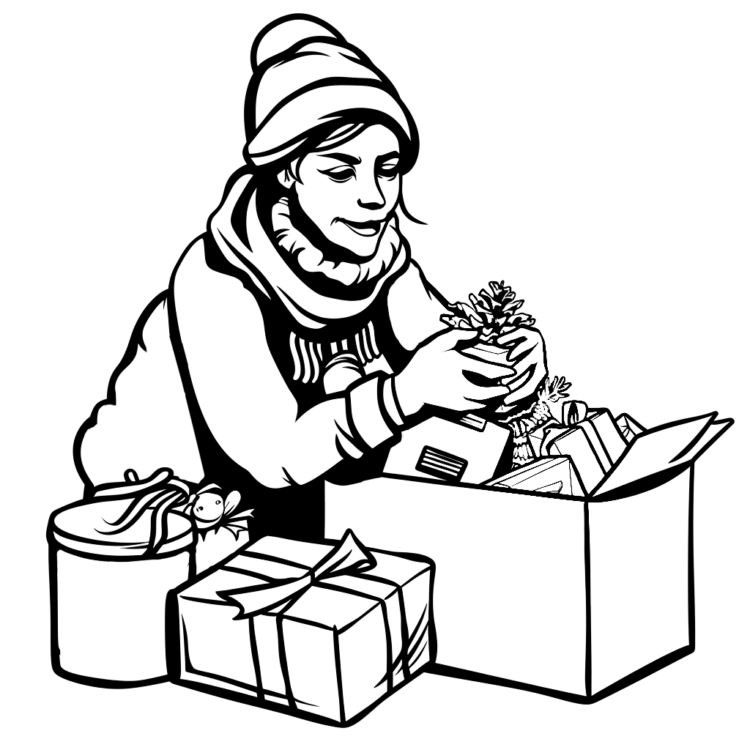 Coloring picture Happy New Year exchange