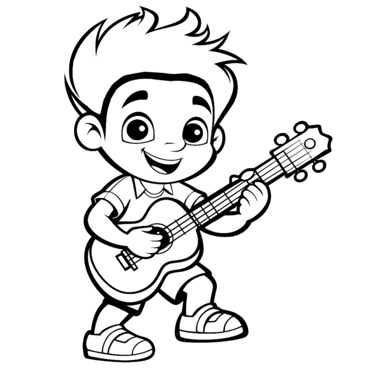 Ausmalbild Gitarre