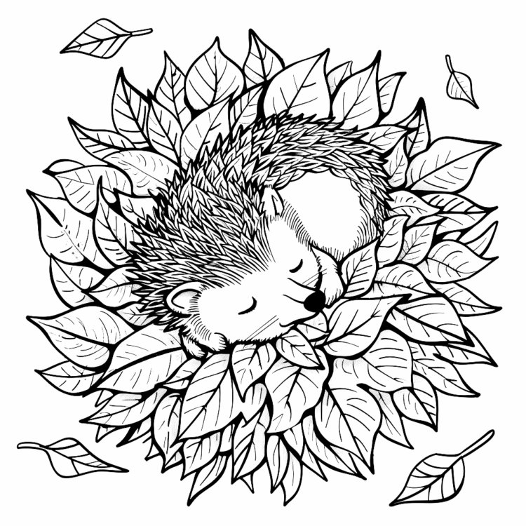 Coloring picture hedgehog mandala