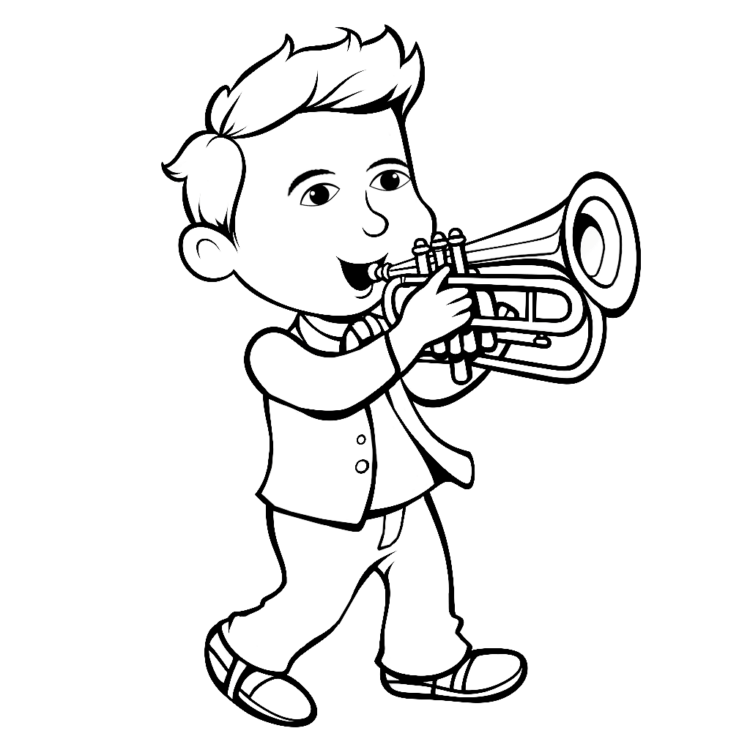 Ausmalbild Kindermusiker