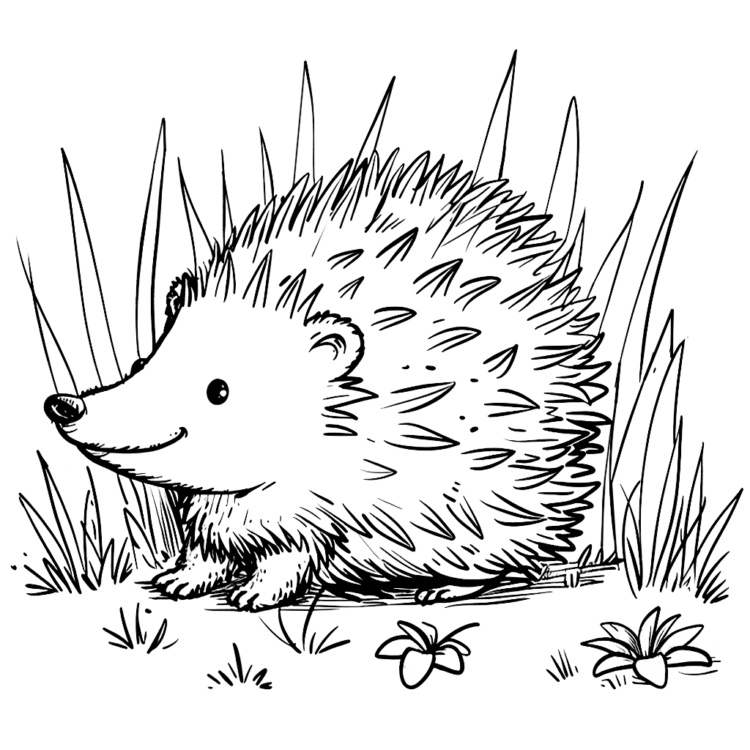 Ausmalbild Kleiner Igel