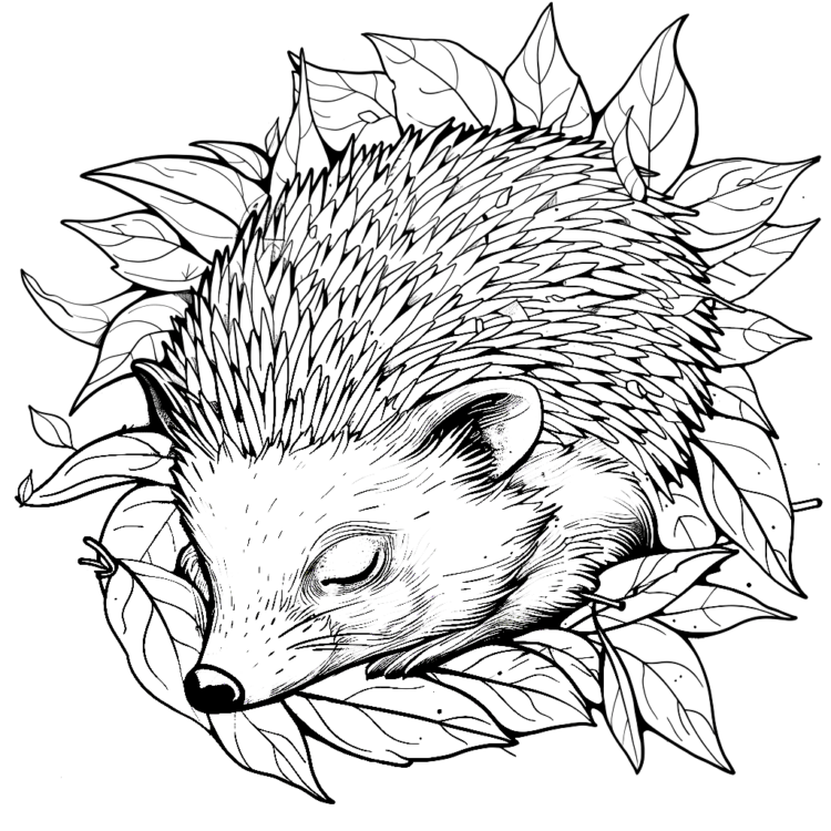 Ausmalbild Knuffiger Igel