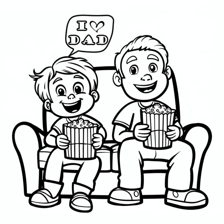 Coloring picture loving dad
