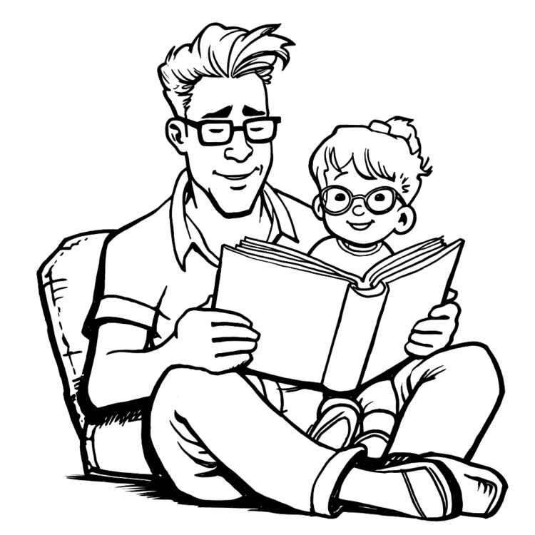 Coloring picture loving father