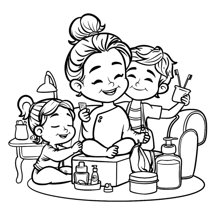 Coloring picture mom's smile