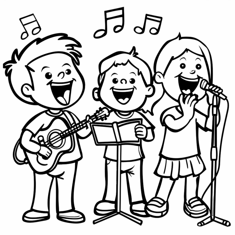 Coloring picture musical singer
