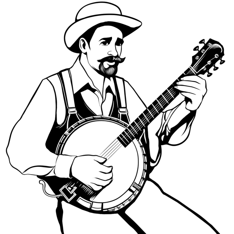 Coloring picture musician