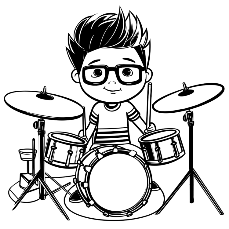 Coloring picture musical instruments