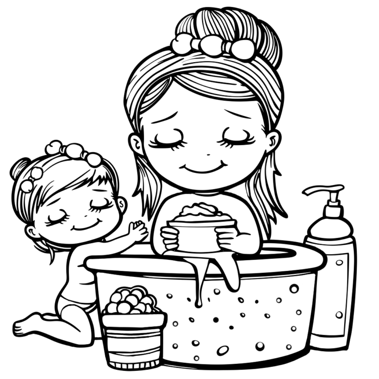 Coloring picture Mother's Day joy