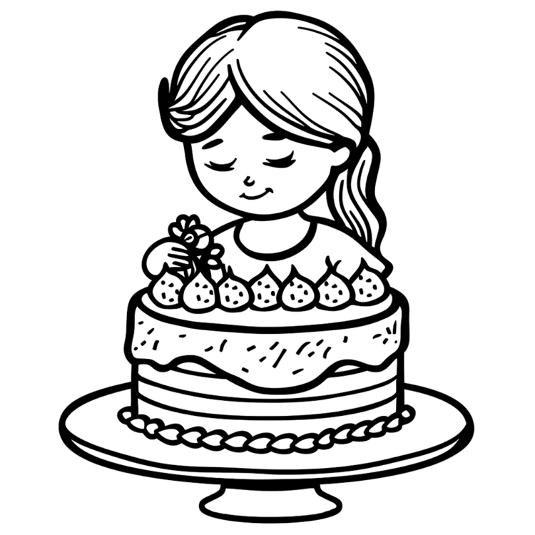 Mother's Day cake coloring page