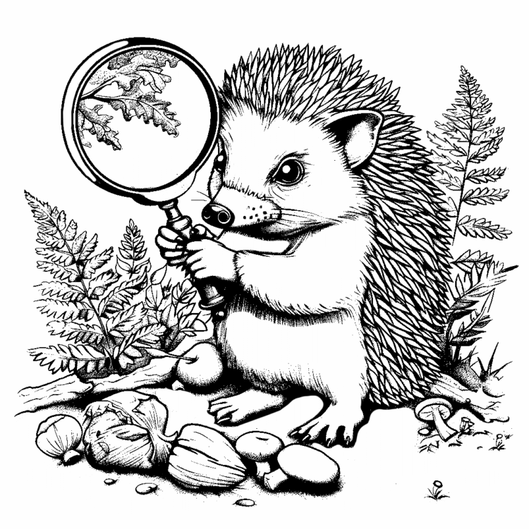 Ausmalbild Neugieriger Igel