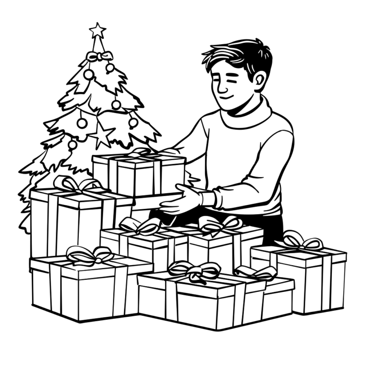 Coloring picture New Year's souvenirs
