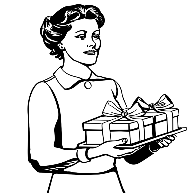 Coloring picture New Year's gift