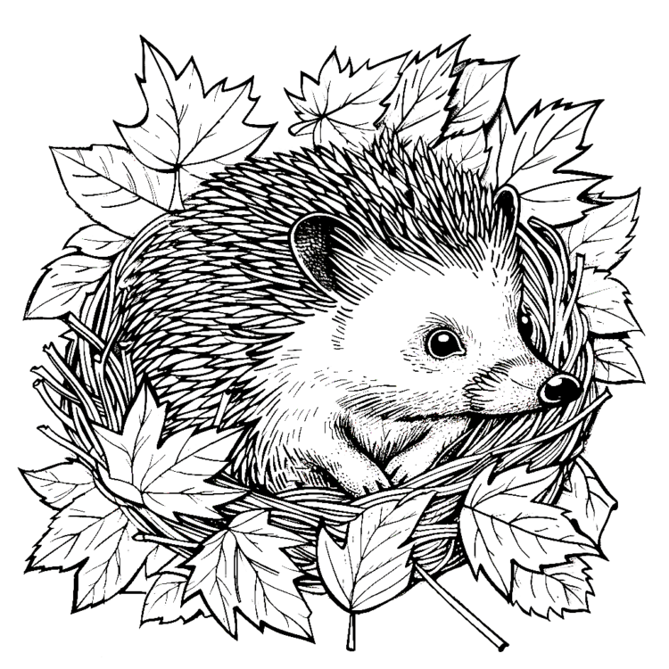Ausmalbild Niedlicher Igel