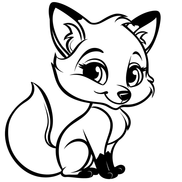 Coloring picture red fox