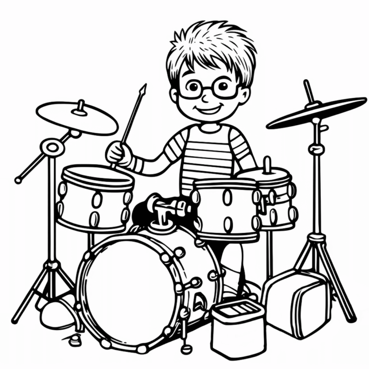 Coloring picture drums