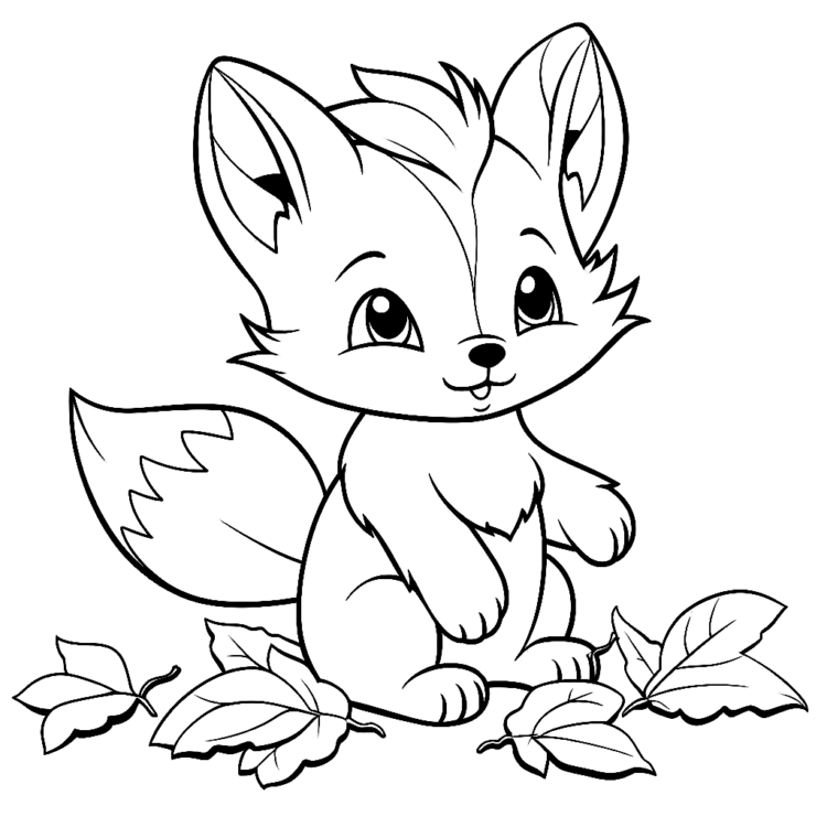 Coloring picture Fast red fox