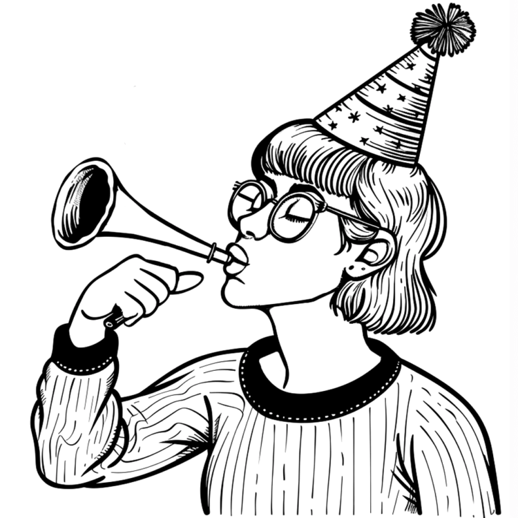 Coloring picture New Year's Eve