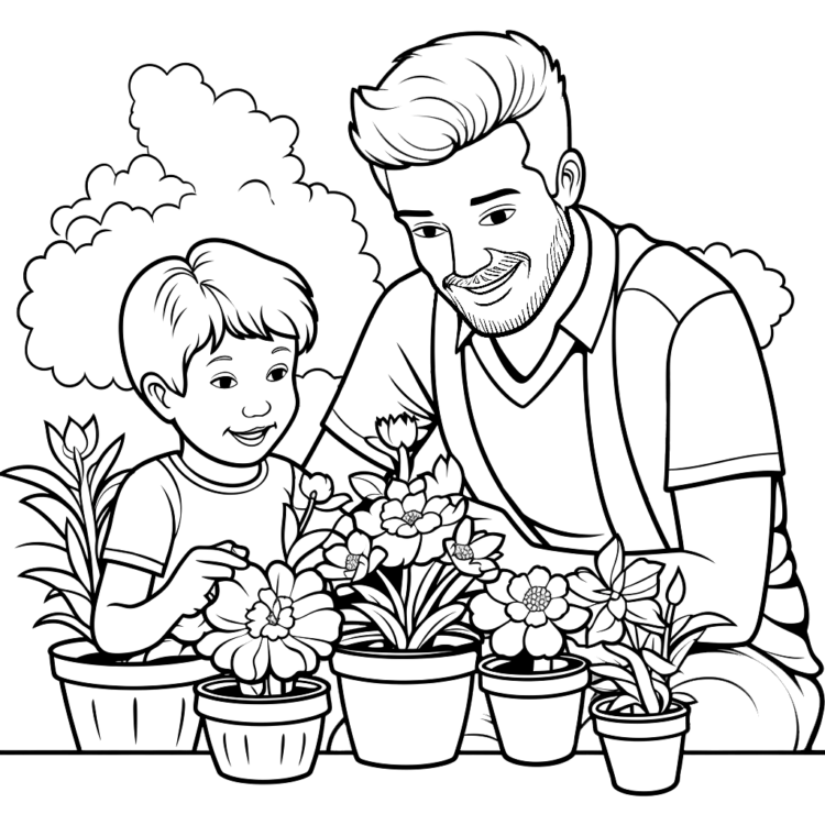 Fatherly affection coloring page