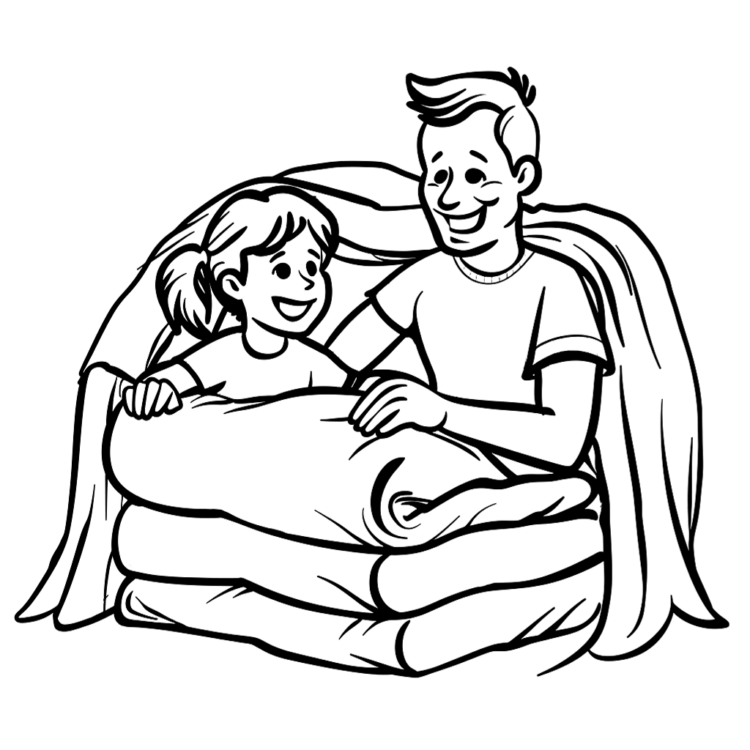 Coloring picture Father's Day joy