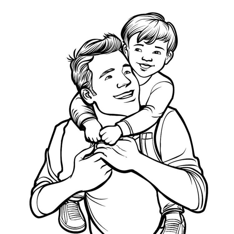 Dibujo para colorear Día del Padre amor