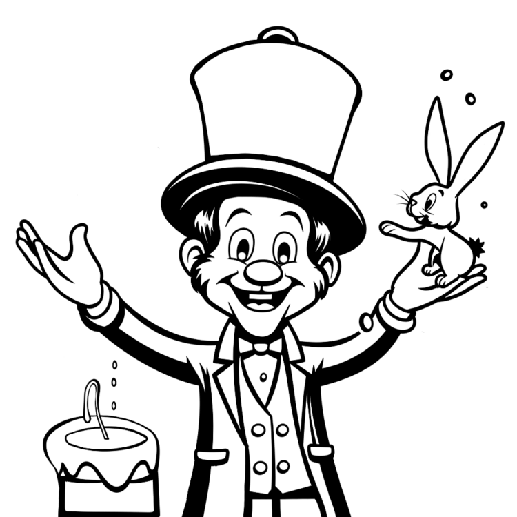 Enchanted wizard coloring page